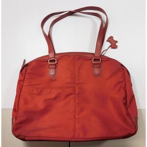 Radley London Red Nylon Shoulder Bag Large Tote Handbag with Scottie Dog Charm